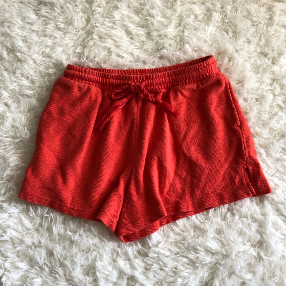 Universal threads terry cloth shorts in orange/red sz medium